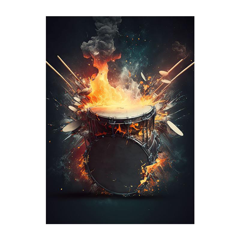 Abstrakte Trommel Poster Al Digitale Malerei Moderne Wand Kunst Leinwand Drucken Astronaut Musik Bild Für Wohnzimmer Home Decor Cuadros