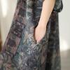 DIMANAF New 2026 Women Plus Size Spring Summer Beach Long Dress Loose Oversize Maxi Floral Print Vintage