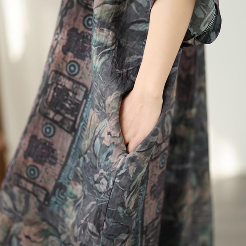 DIMANAF New 2026 Women Plus Size Spring Summer Beach Long Dress Loose Oversize Maxi Floral Print Vintage