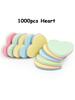 1000pcs 7.6cm Color Sticky Note Square Heart Shape Writbale Blank Office Memo Stickers Important Reminder Tool Office Supplies