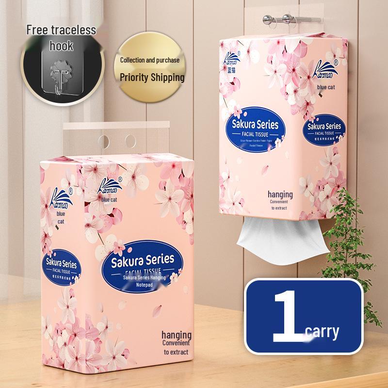 Large Pack: Hanging Facial Tissue & Pull-Out Hand Towel Set with Hook