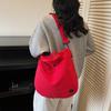 2026 Chic Japanese Workwear Style Solid Color Women's Casual Handbag - Drawstring Fashion Single Shoulder Crossbody Bag