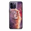 Phone Case for Apple Iphone 15 Pro 15 Plus Tempered Glass Hard Back Cover for Iphone 15 Pro Max Iphone15 Wolf  Lion Funda Capa