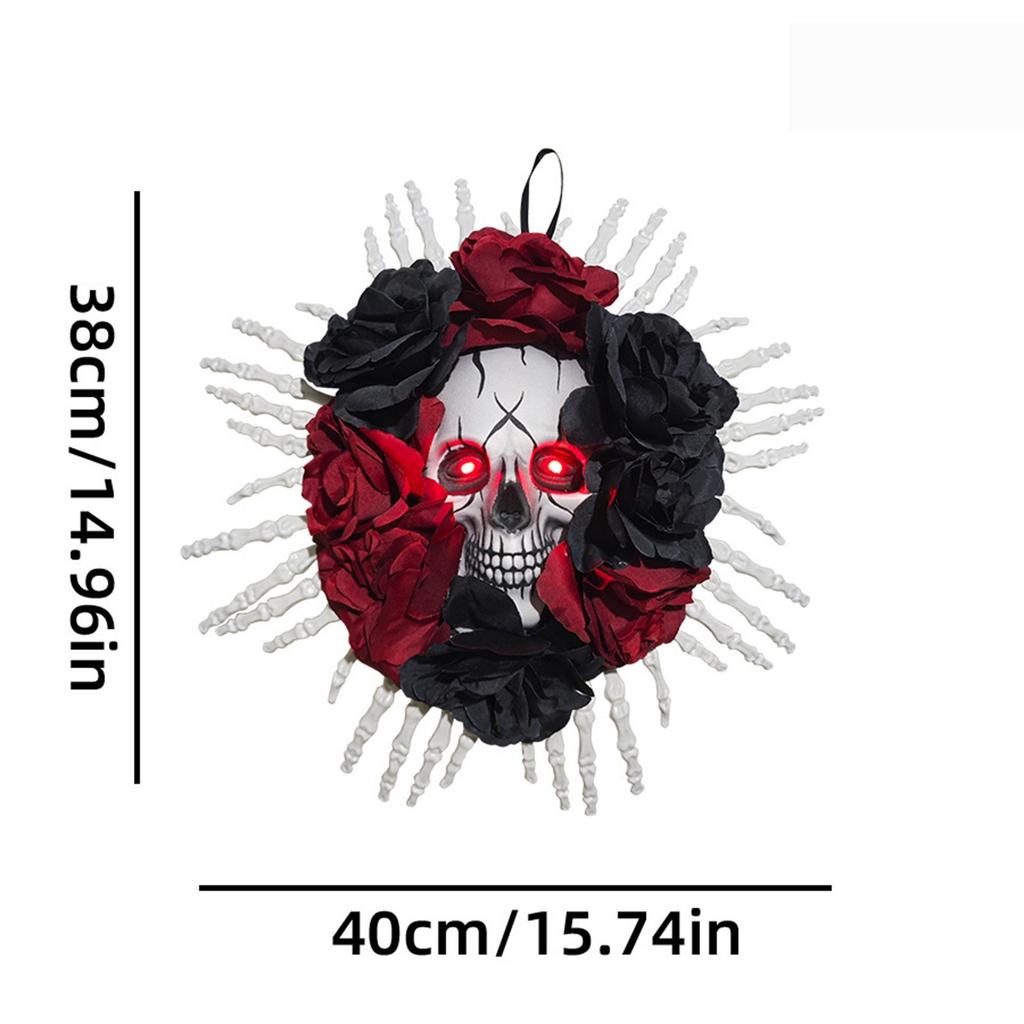 Halloween Skull Wreath Gothic Garland Creepy Decor For Home Front Door And Window Wall Window Ambiance Decor Halloween Wreath