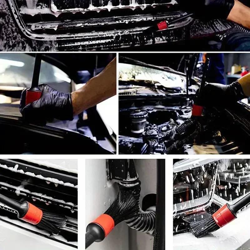 Dettaglio spazzola per autolavaggio Piccoli strumenti per la pulizia degli interni automobilistici Spazzola per la pulizia della presa d'aria del condizionatore d'aria