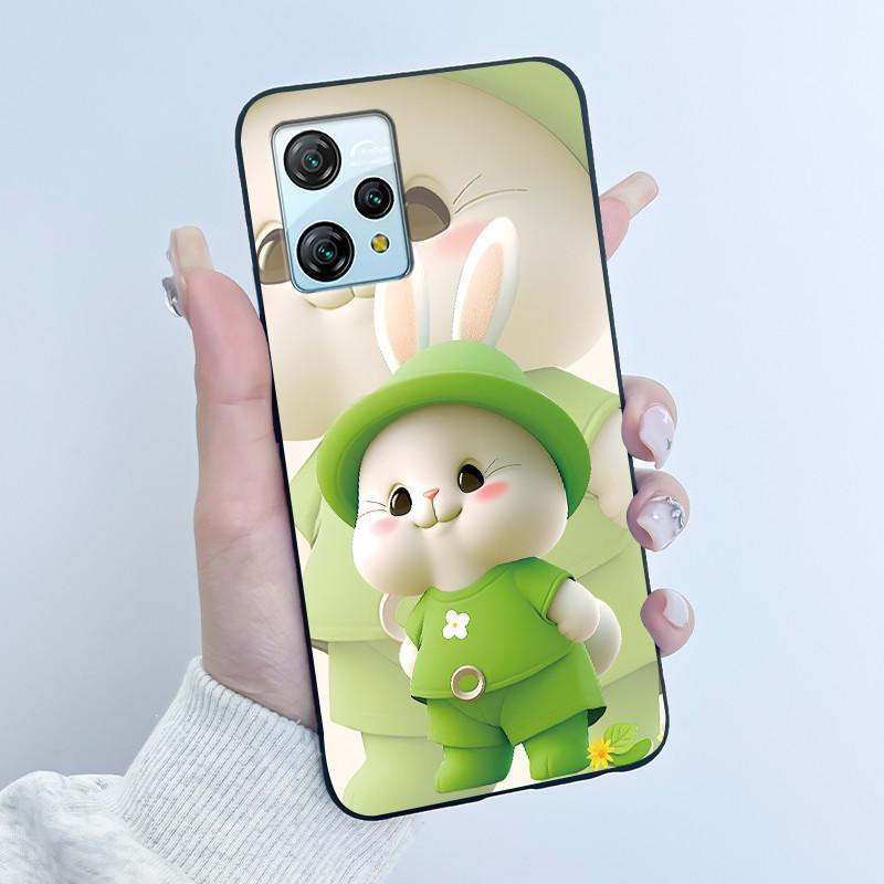 For Blackview A53 Case Blackview A53 Pro Back Cover Luxury Cute Love Rabbit Funny Black TPU Soft Silicone Protective Phone Case