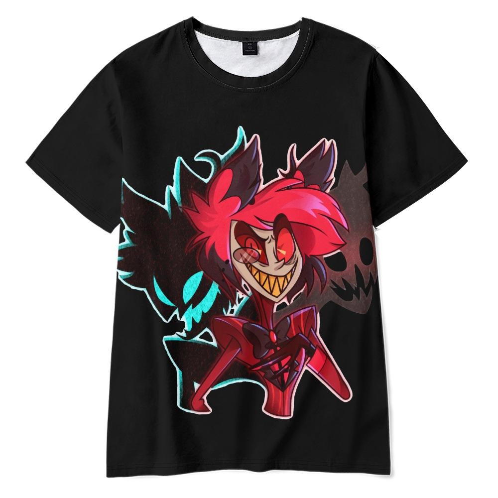 9 Colors Summer Fashion Women Men's Casual Anime Hazbin Hotel Cartoon Printed Cosplay Short Sleeve T-shirts