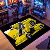 Yellow Classic Supercar Scissor‑Door Comic Print Area Rug Non‑Slip Rectangular Floor Mat Tuning Auto Decor for Gaming Bedroom Living Room
