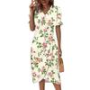 Beach Dresses For Women Spring Summer Elegant Wrap V Neck Floral Boho Dress Flowy Ruched Hawaiian Maxi Dress