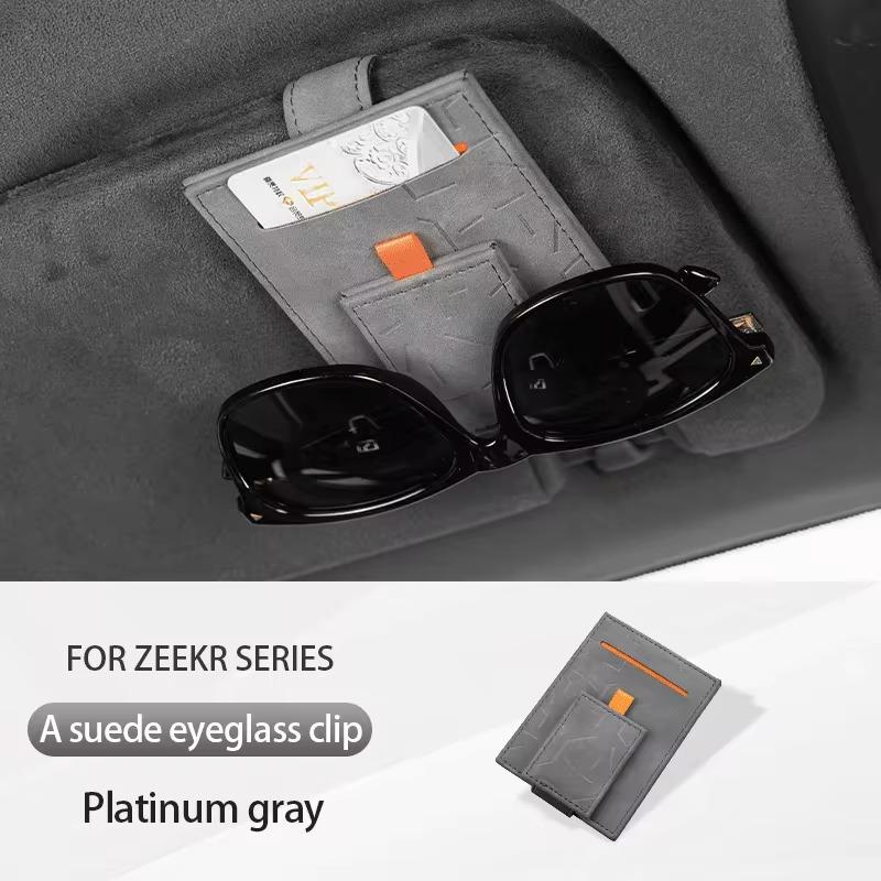 For ZEEKR 7X 001 007 X 2024 2025 Eyeglass Clip Car Sun Glasses Holder Suede Storage Box Car Glasses Case Interior Accessories