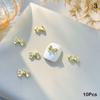 10Pcs 3D Bow Tie Ribbon Shaped Alloy Nail Accessories Gold Multi-Designs Nail Art Jewelry  Decorations Manicure Charm