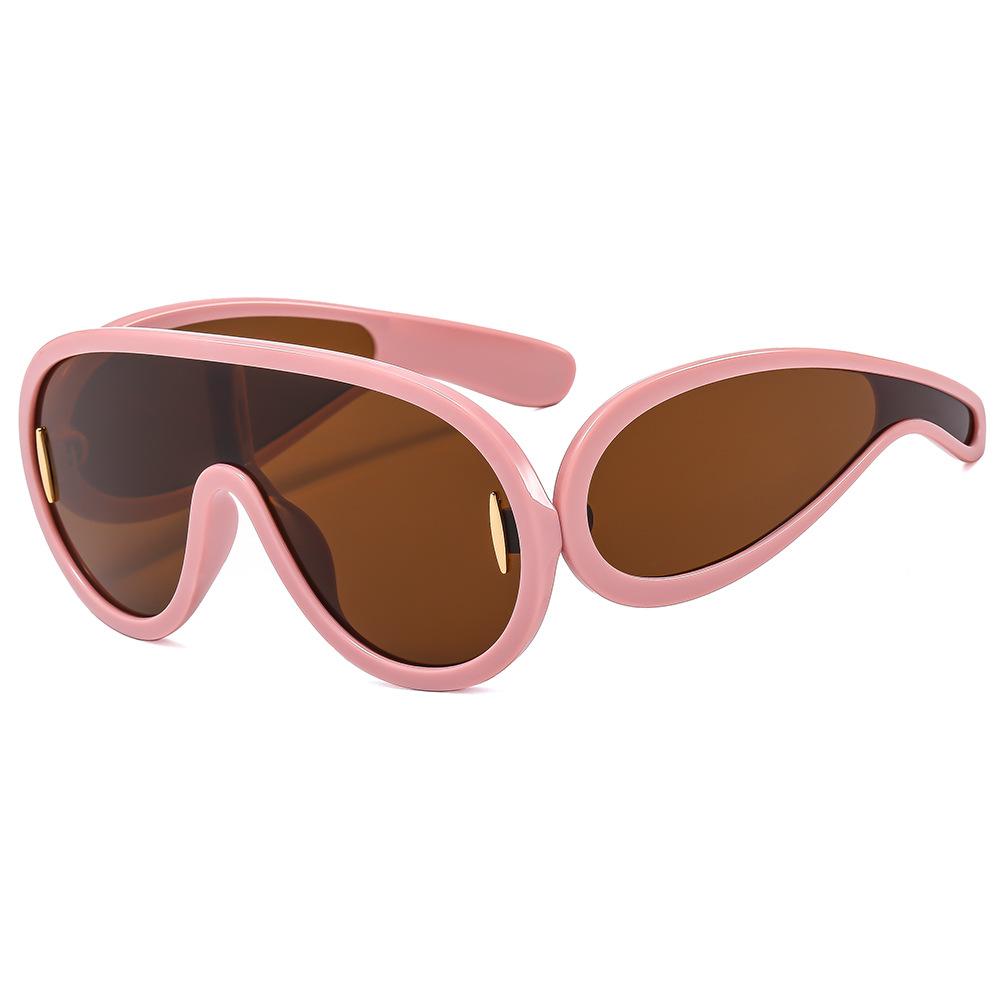 One-Piece Large Rim Sunglasses Men's Wide Leg Sports Sunglasses