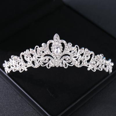 Silver Color Crystal Tiaras And Crowns Rhinestone Prom Diadem Crown For Women Bridal Wedding Hair Accessories Jewelry Crown Gift