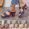 Womens Sandals Memory Foam Thick Heel Fish Mouth Women'S Outer Wear Shoes Fashionable Casual Shiny One Strap Shoes For Woman
