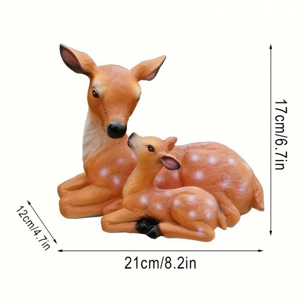 Garden Decor Sculpture Weatherproof Lawn Ornament Outdoor Deer Sculptures for Garden Decor Mother Son Sika for Lawn Backyard