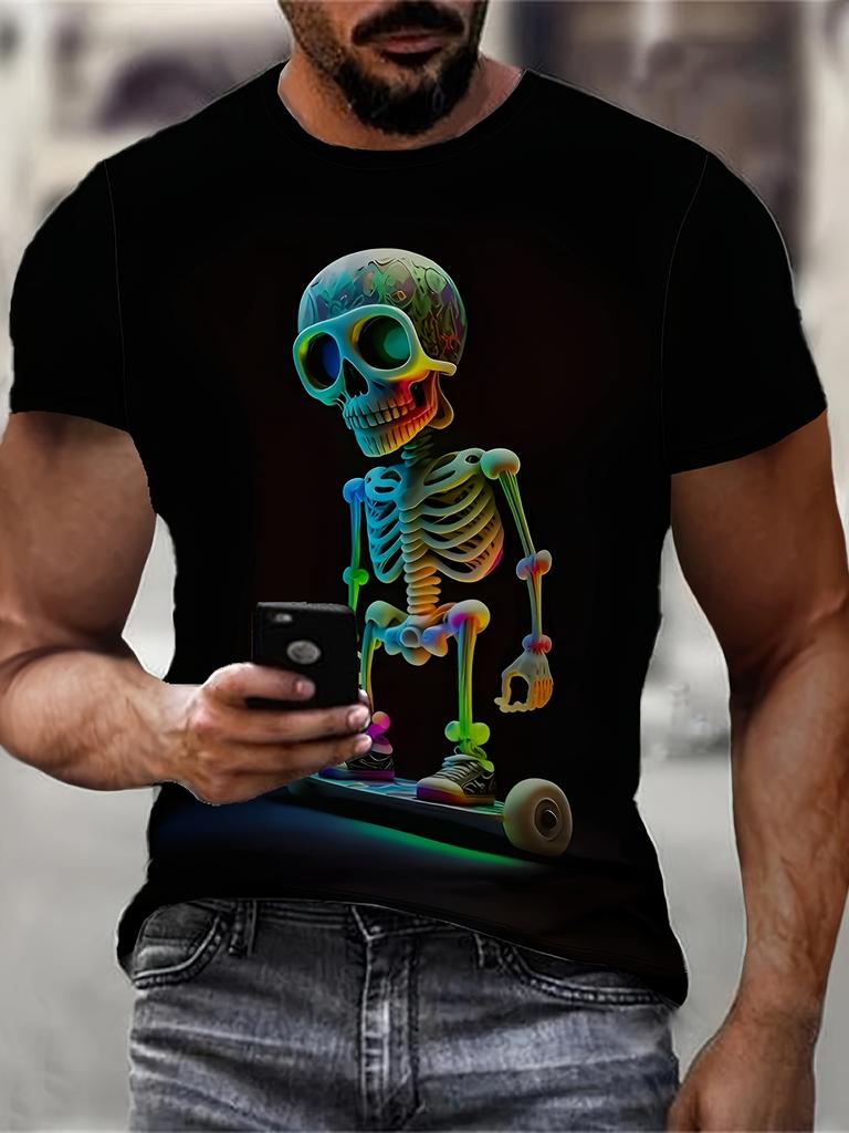 T Shirt Unisex Punk Skull Printed TShirt Summer Streetwear Crew Neck Oversized TShirt Short Sleeve Tee Tops Unisex Designer Clothes