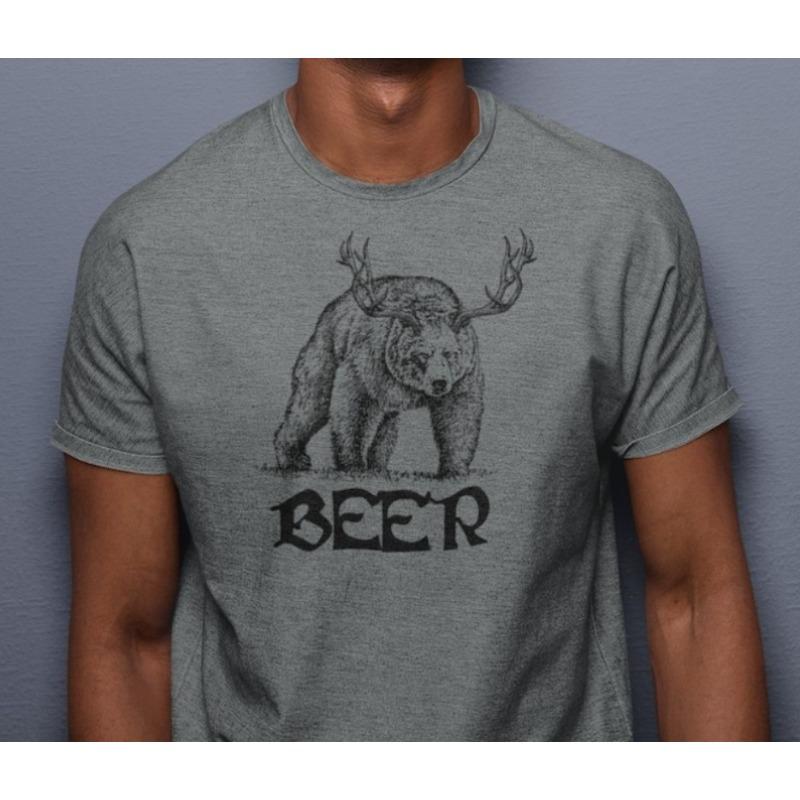 Funny Beer Tshirt  Camping Graphic Shirt Cool Drinking Alcohol Humor TeeSummer Shortsleeved Loose Roundneck Cotton Tops