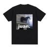 Juan Meme Pferd auf Balkon Grafik T-Shirt Unisex Damen Mode Oversized Lustige T-Shirts Unisex Lässig O-Ausschnitt T-Shirt Oberteile Streetwear