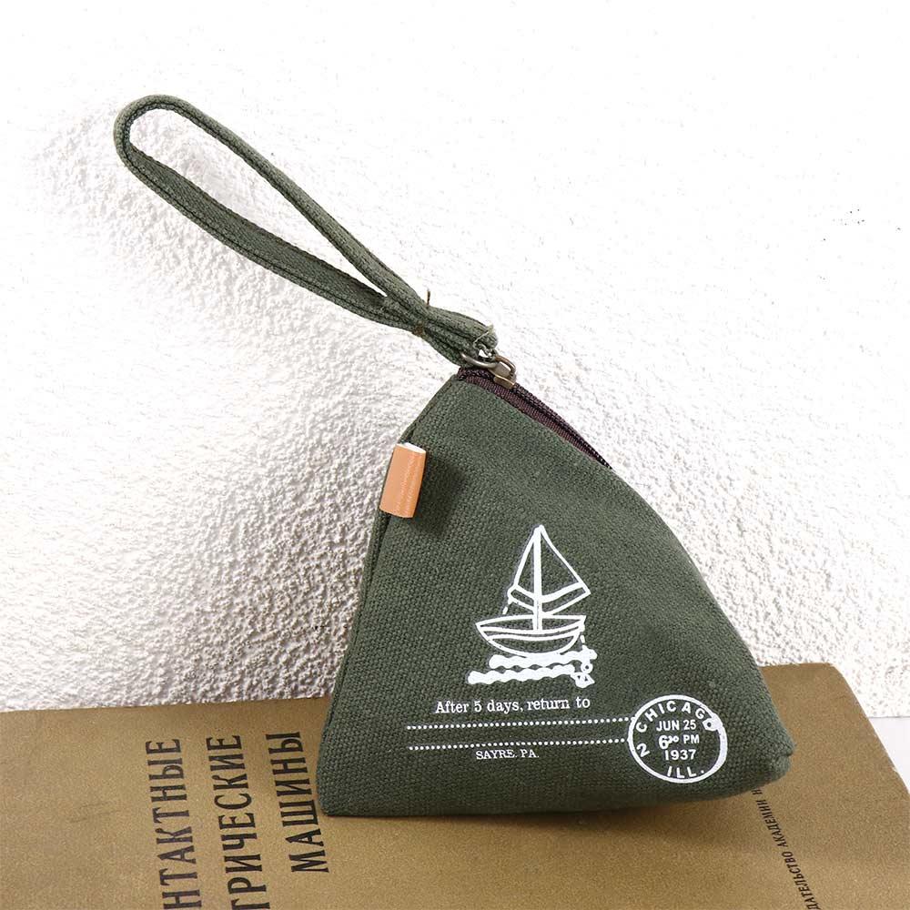Korean Creative Dumpling Shape Coin Purse Retro Canvas Wallet Travel Portable Key Lipstick Storage Bag