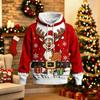 Men's Long Sleeve Hooded Sweatshirt with Christmas Print for Holiday and Casual Winter Wear