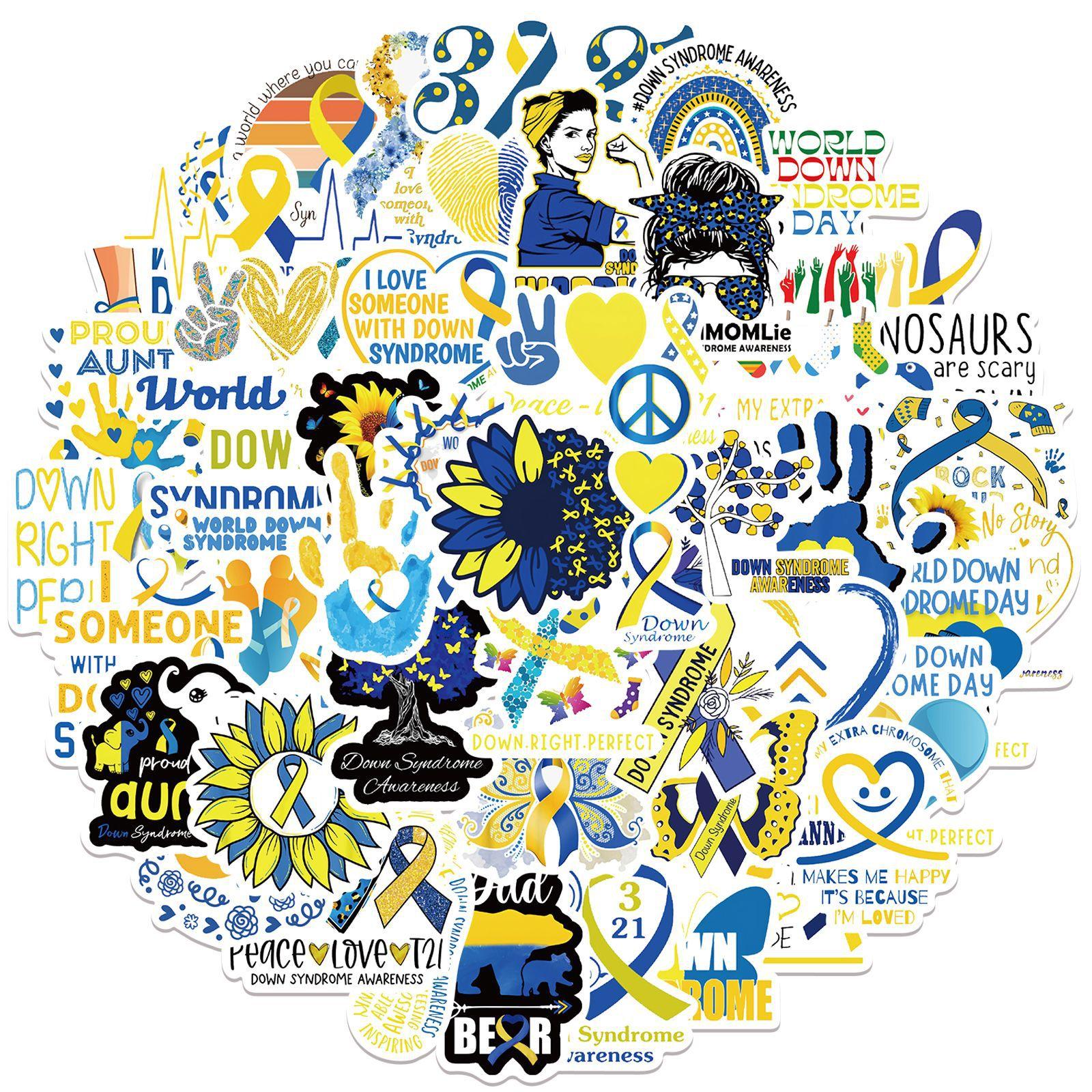 

50 Фотографий Граффити Стикеров Синдрома Дауна для Декоративного Чемодана Гитара Блокнот DIY Водонепроницаемые Стикеры