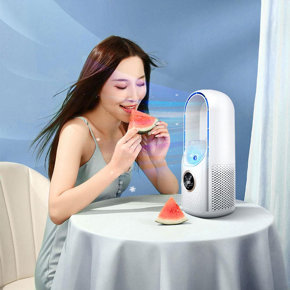 Portable Bladeless Fan with 6 Speeds & Mist Personal Cooling Fan 6H Timer Quiet Table Fan for Home Office Bedroom