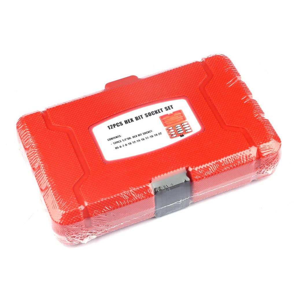 12Pcs Allen Socket Set 1/2inch Hexagon Socket 1/2inch Allen Socket Spanner Hexagon Allen Key Socket Set with Storage Case