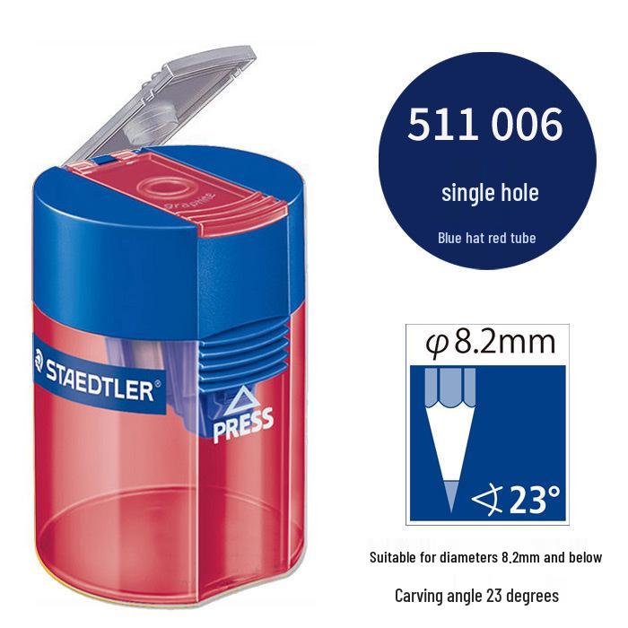 Однодырочная точилка для карандашей Staedtler новой формы 511 - Прочная и простая в использовании точилка для школьников.