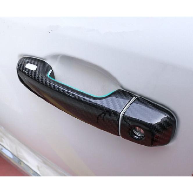 Fiber Smart Keyhole Door Handle Lid Cover For Trim 2010- Toyota Prado J150