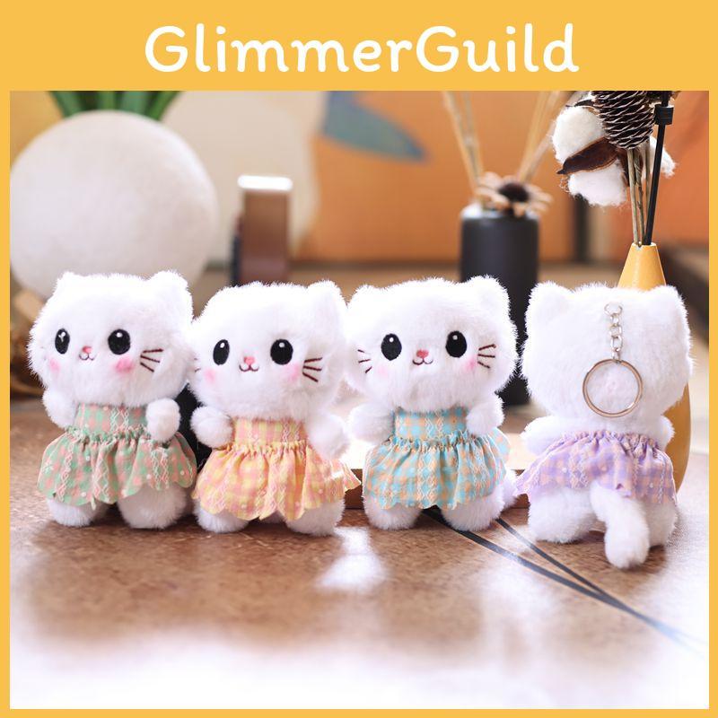 Plüschkatzen-Schlüsselanhänger-Spielzeug mit Baumwollfüllung für Kinder und Sammler