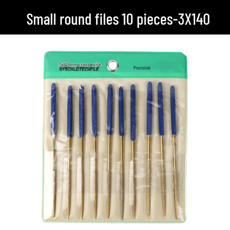 Titanium-Plated Diamond File Set: Flat/Incline with Extra Grade Carborundum for Precision Shaping, Free Shipping