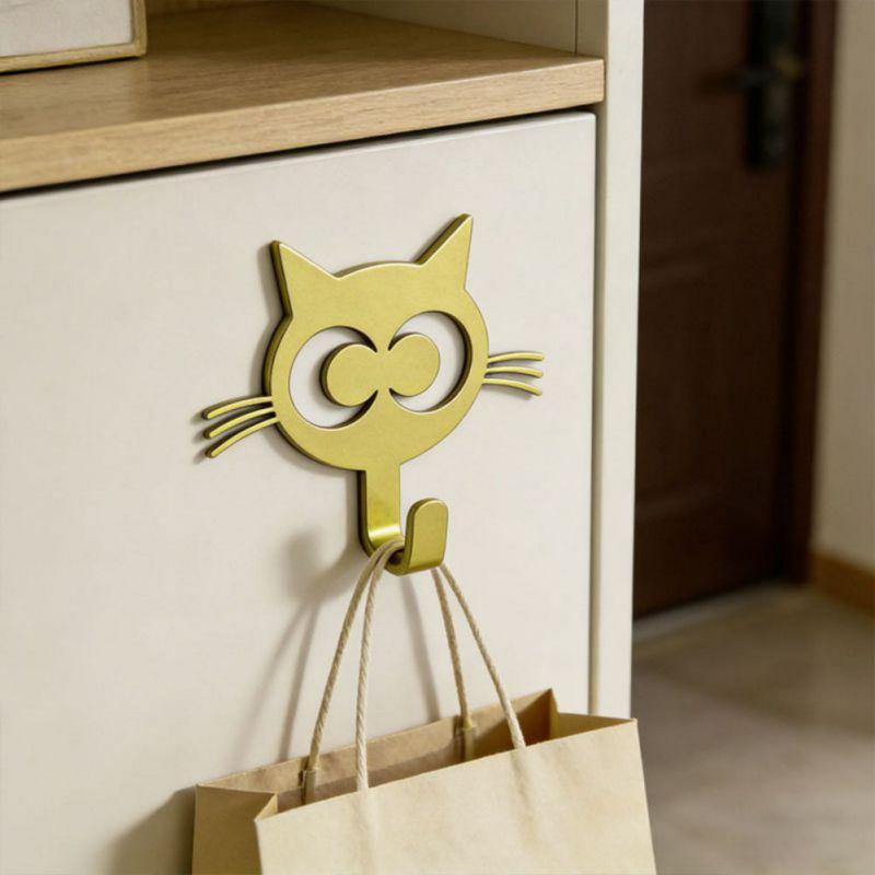 4pcs Cat-shaped Wall Hook Home Storage Hook