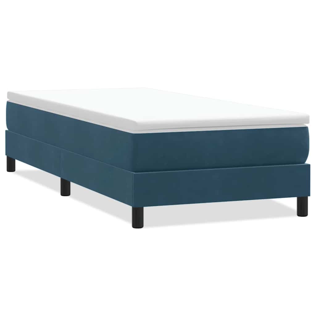 Box Spring Bed Without Mattress Dark Blue 90X220 Cm