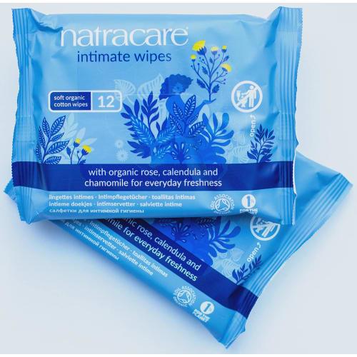 Natracare Organic Feminine Wet Wipes, 12 Sheets, NC0151