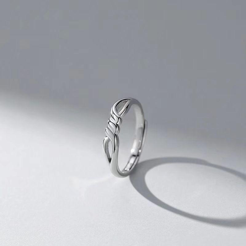 Trendy Adjustable Couple Rings for Men and Women – Simple, Fashionable Intertwined Designs Adjustable Open Size