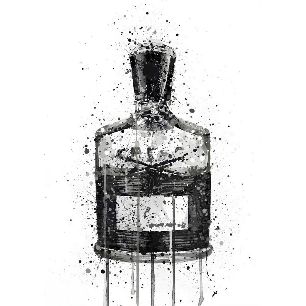 Watercolor Perfume Bottle Prints and Poster Perfume Flower Wall Art Fashion Pictures Canvas Painting for Girls Room Modern Decor