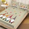 3-teiliges Weihnachtswichtel-Druck Spannbettlaken-Set in mehreren Größen, bequeme Bettdecke, Schlafzimmer-Bettwäsche-Dekoration, maschinenwaschbar