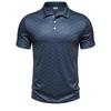 Summer New Men's Short-sleeved POLO Shirt Features a Casual Fashionable Comfortable and Soft 3D Striped Pattern Print