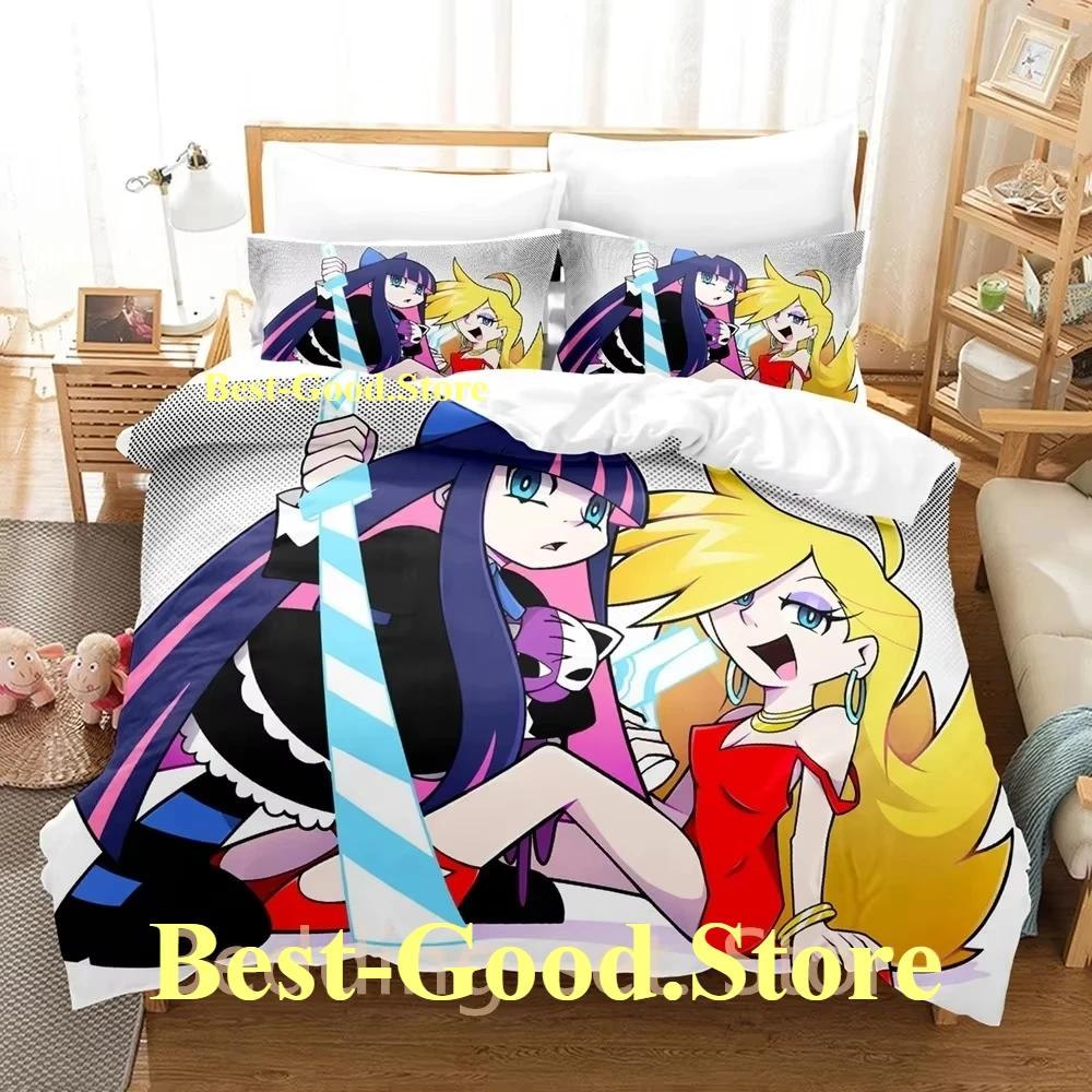 Panty and Stocking Bedding Set Single Twin Full Queen King Size Bed Set Adult Kid Bedroom Duvetcover Sets 3D Anime Bed Sheet Set