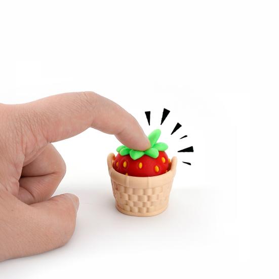 3D Printed Fruit Fidget Clicker Toy, Cute Press Button Sensory Toy, Miniature Fruit Basket Stress Relief Toy for Office Desk