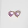 Heart Synthetic Crystal Copper Charms, Golden Plated Sweet Pendants for DIY Earring & Necklace Craft Making