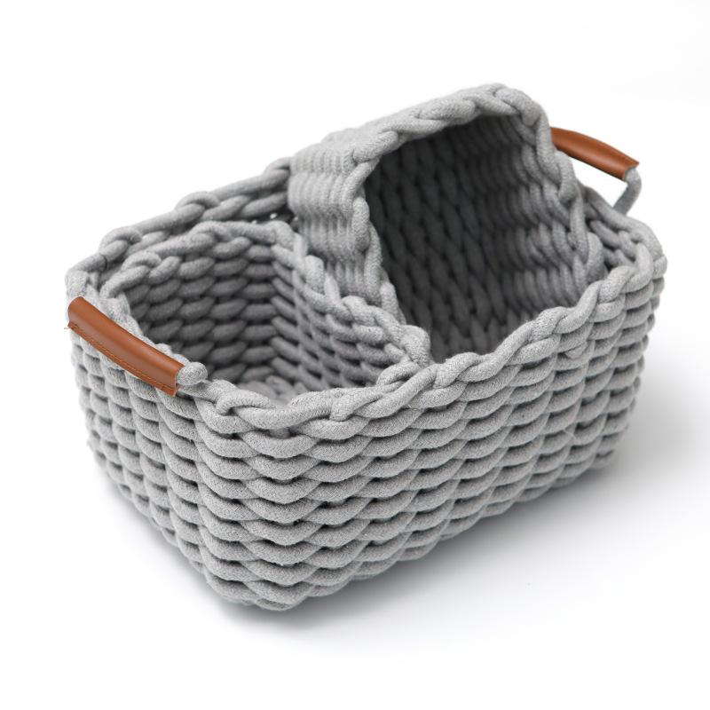 Nordic Style Cotton Rope Woven Storage Basket for Dressing Tables and Wardrobes