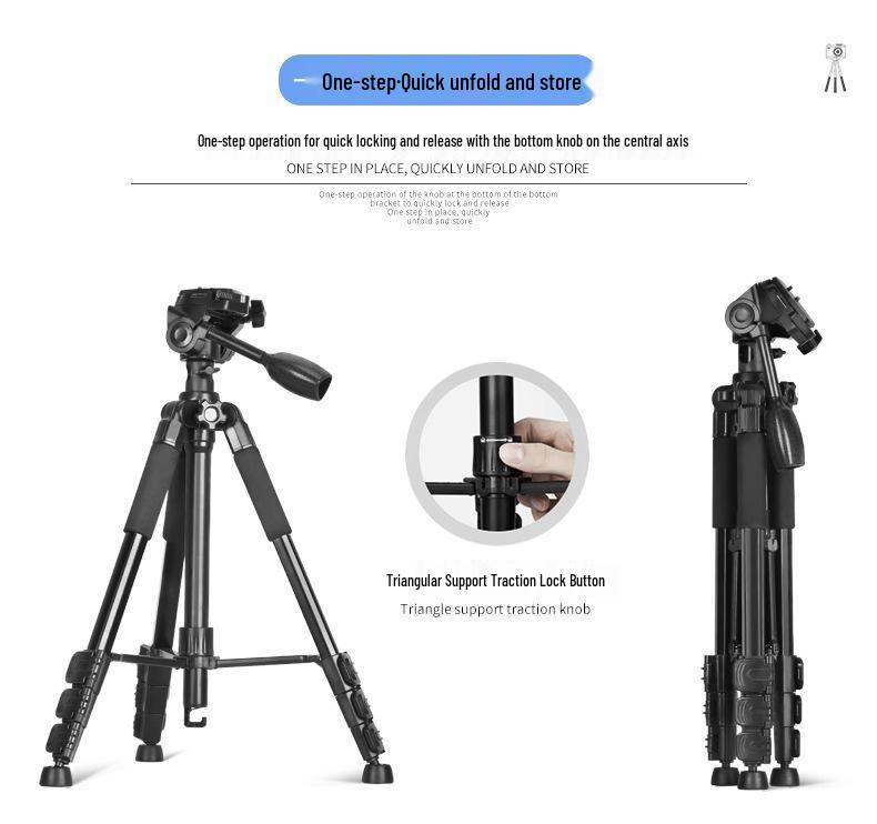 7 Lightweight Era Q111H Aluminum Alloy Center Axis Horizontal Tripod for Mobile Phones and DSLRs