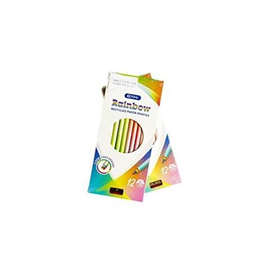 BAMBOLA Rainbow Pencil HB Eraser Childrens Stationery Fun Elementary School Entrance Preparation Celebration 12 Pieces Birthday Present