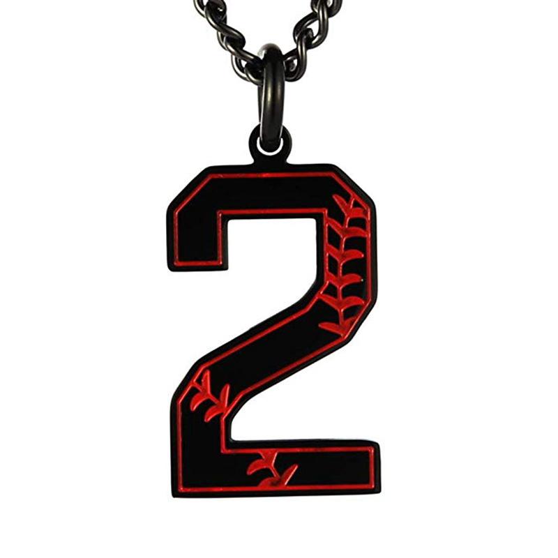 INS trendy stainless steel European and American fashion outdoor digital baseball necklace men's accessories titanium steel pendant