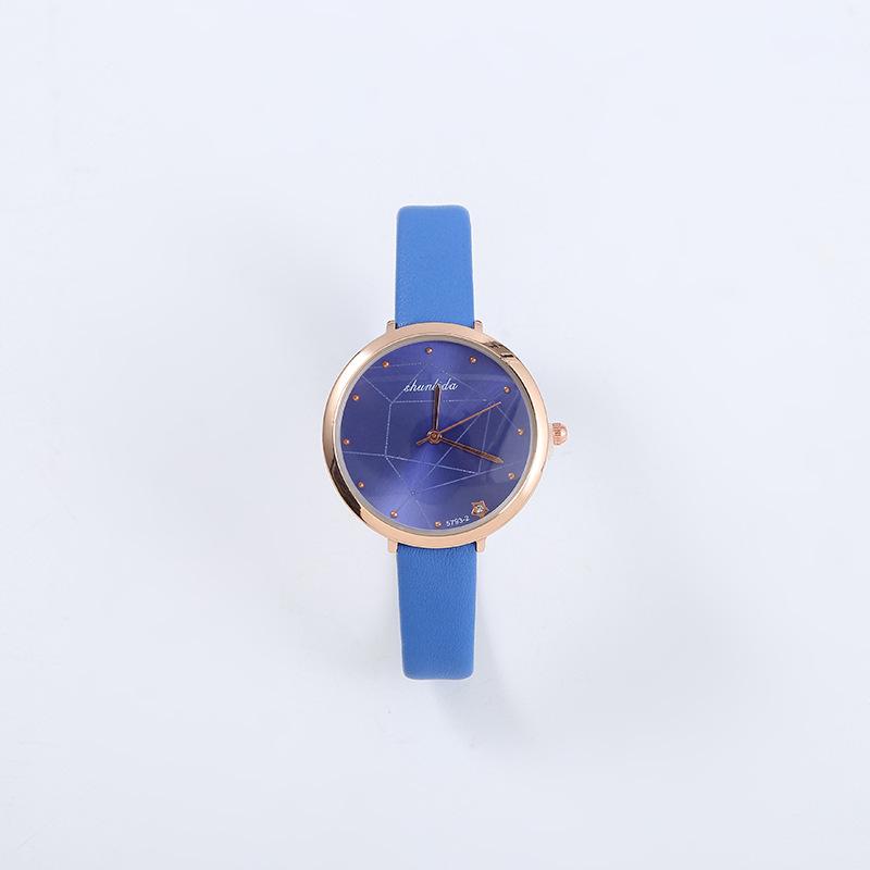 Simple Fresh Belt Ladies Watch Geometric Pattern Fashion Quartz Watch Student Watch