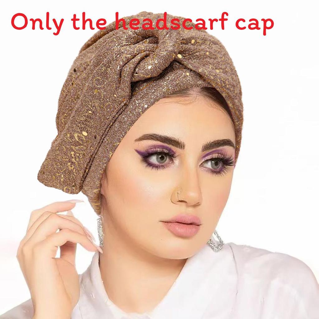 Modern Ladies Sequin Twisted Headscarf Hat With Ethnic Style For All Seasons