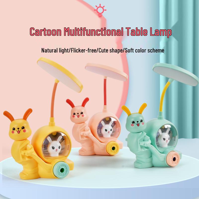 Cartoon LED Eye-Protection Rechargeable Desk Lamp & Night Light