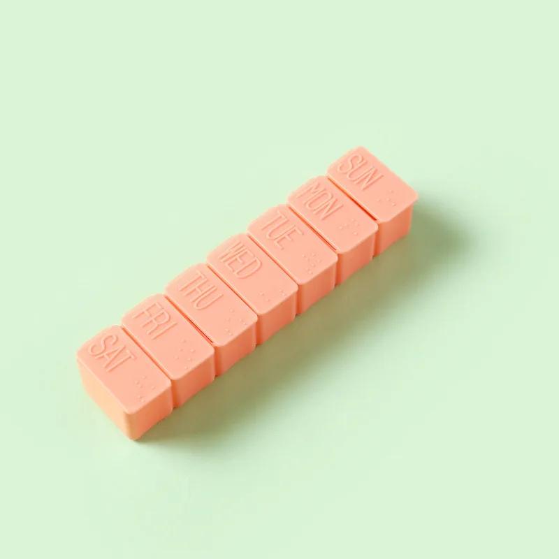 1 Stuk 7 Dagen Mini Medicijndoos Wekelijkse Tablet Houder Opberg Organizer Container Doosje 7 Vakjes Verdelers Draagbare Afgesloten Pillendoosje