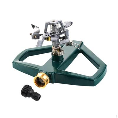 Garden Lawn Sprinkler Irrigation System Pulsating with Metal Base 360° Rotation for